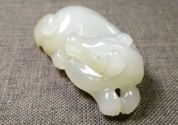 清中期和田白玉犬 - 图片 5